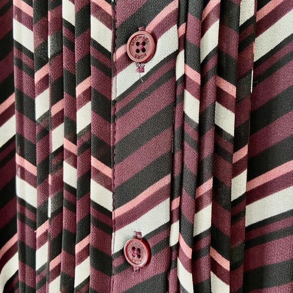 Michael Kors Maroon Chevron Midi Dress - Picture 3 of 10